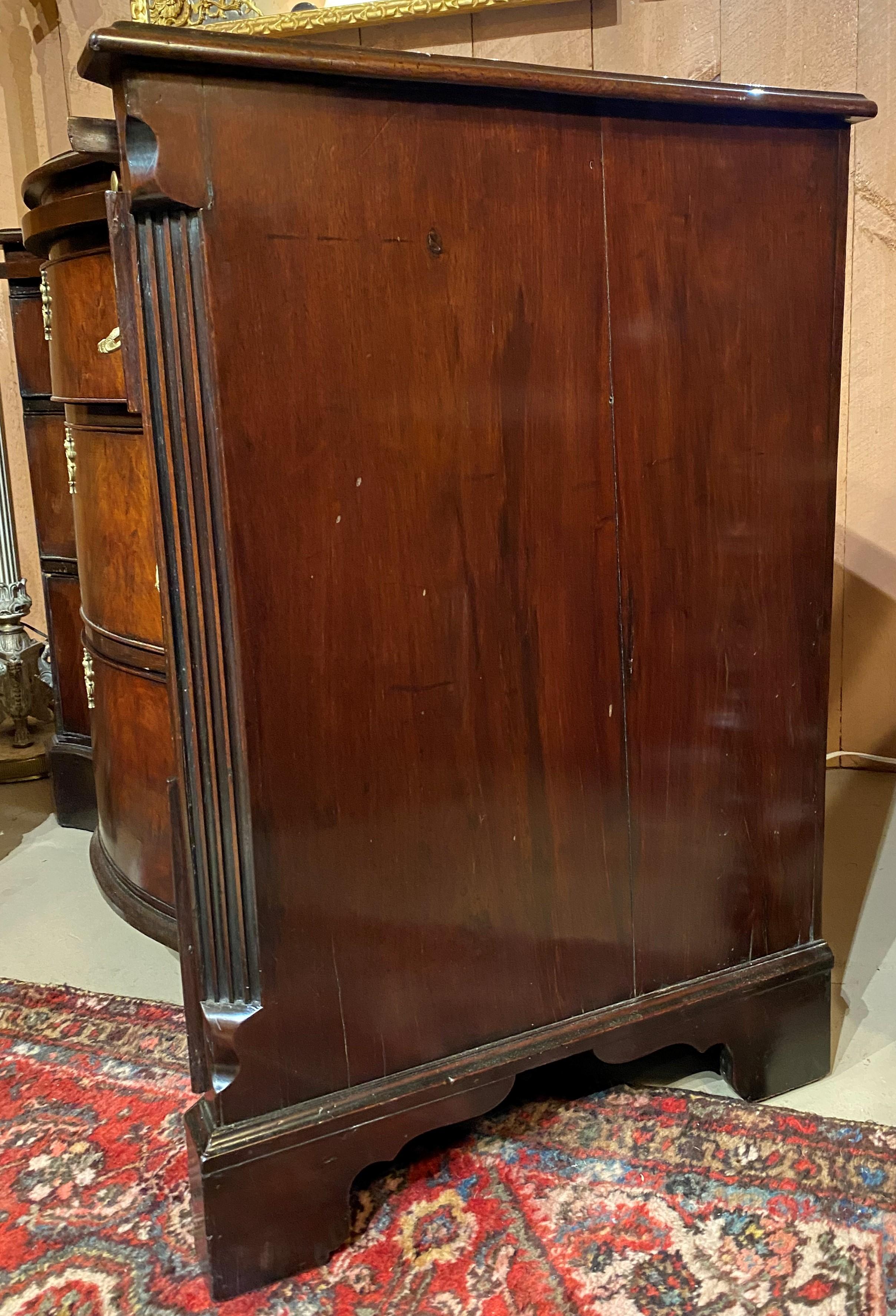 19th Century 18th Century Chippendale Serpentine Mahogany Commode with Writing Slide