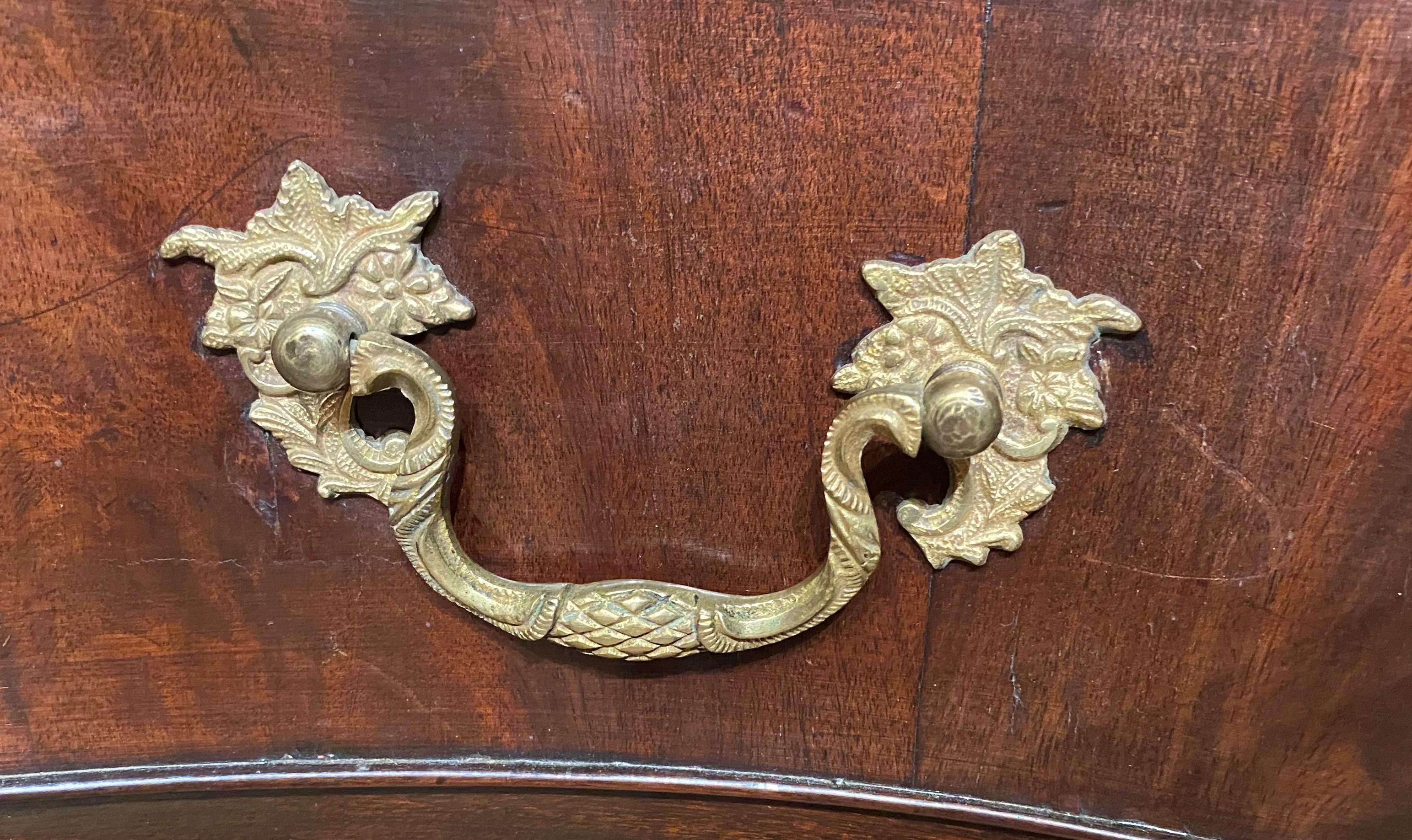 18th Century Chippendale Serpentine Mahogany Commode with Writing Slide 2