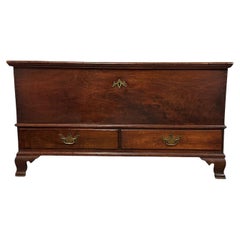 18th Century Chippendale Walnut Blanket chest with Two Drawers and Till