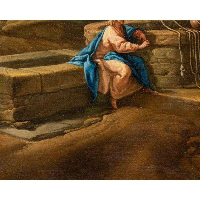 18th Century Christ and the Samaritan at the Well Painting Oil on Canvas 6