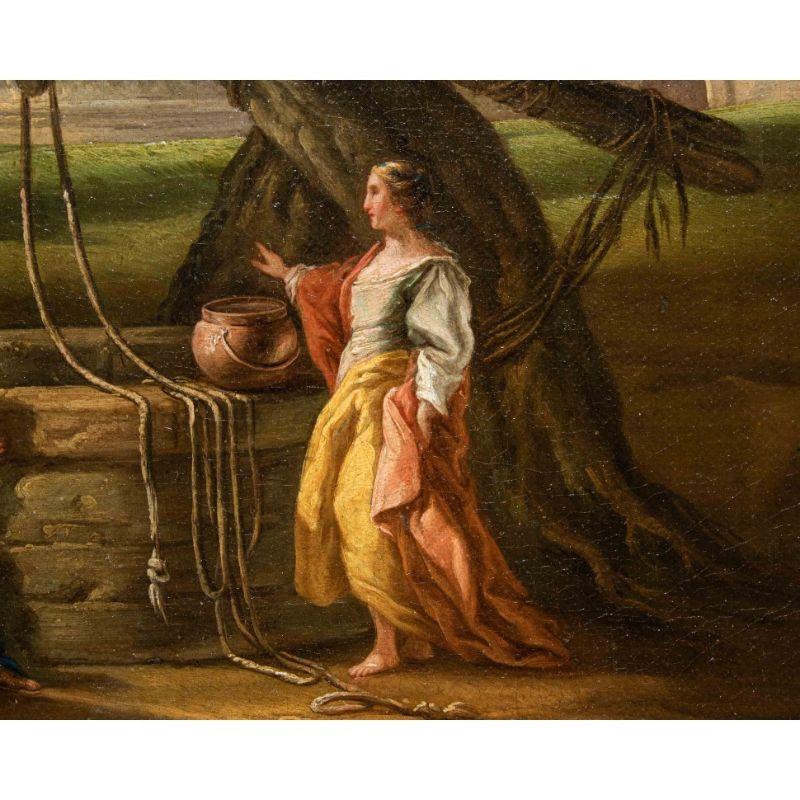 18th Century Christ and the Samaritan at the Well Painting Oil on Canvas In Good Condition In Milan, IT