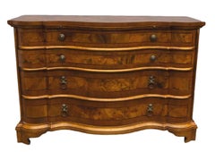 Circa 1750s German Oxbow Shaped Walnut Commode