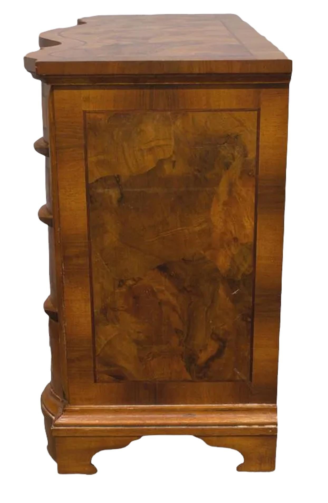 Wood Circa 1750s German Oxbow Shaped Walnut Commode For Sale