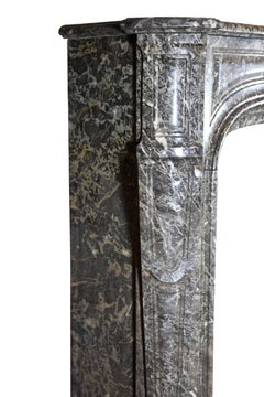 18th Century Classic Antique Fireplace Surround in Grey Belgian Marble