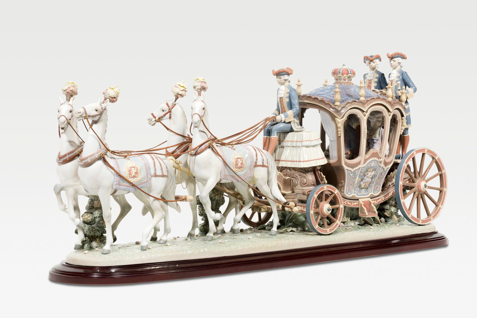 Baroque Lladro Francesco Catala 18ème siècle Coach Porcelaine Ecole de Vatala Ltd Ed. en vente