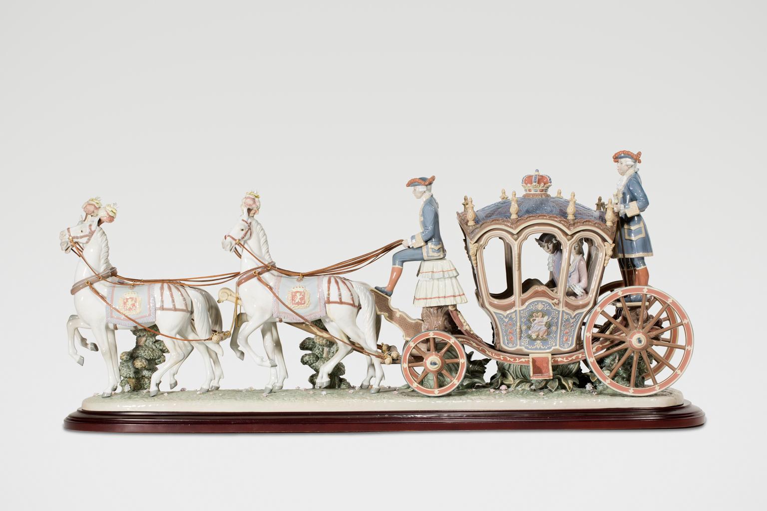 Fait main Lladro Francesco Catala 18ème siècle Coach Porcelaine Ecole de Vatala Ltd Ed. en vente
