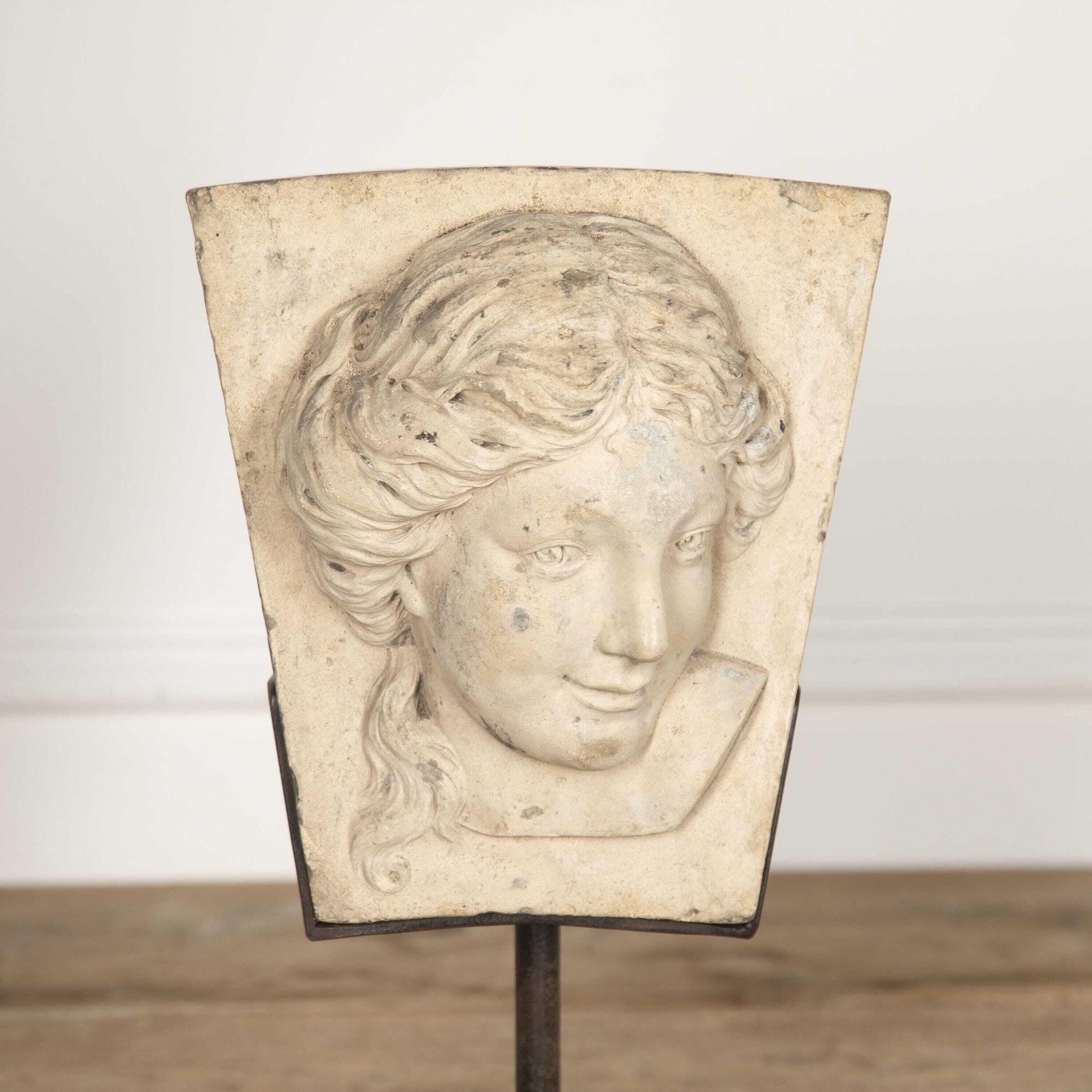 18th Century and Earlier 18th Century Coade Stone Keystone For Sale