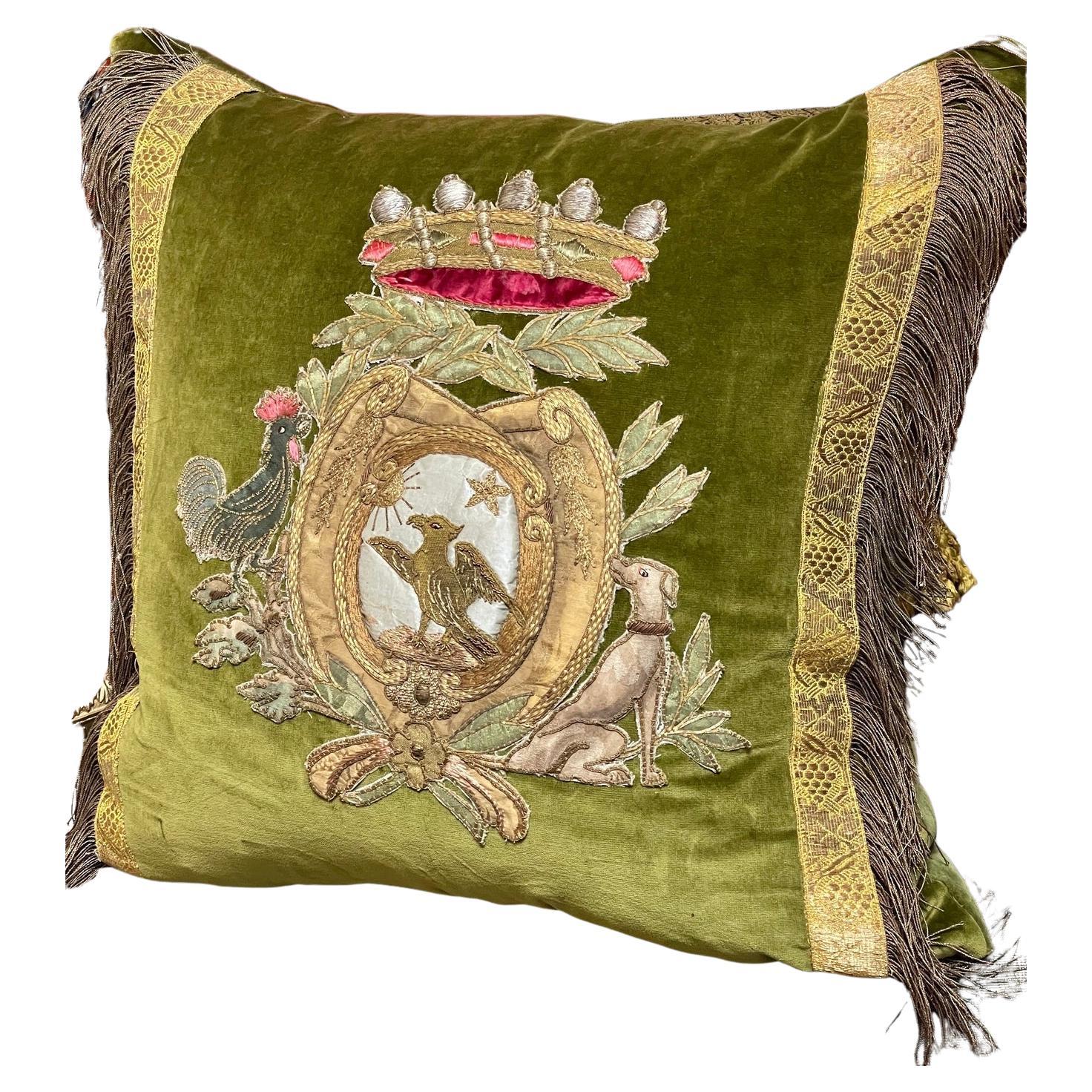 18th Century Coat of Arms Pillow