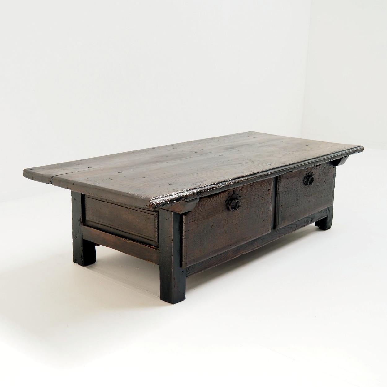 Oak 18th Century Coffee Table made from a Banker or Merchant’s Table For Sale