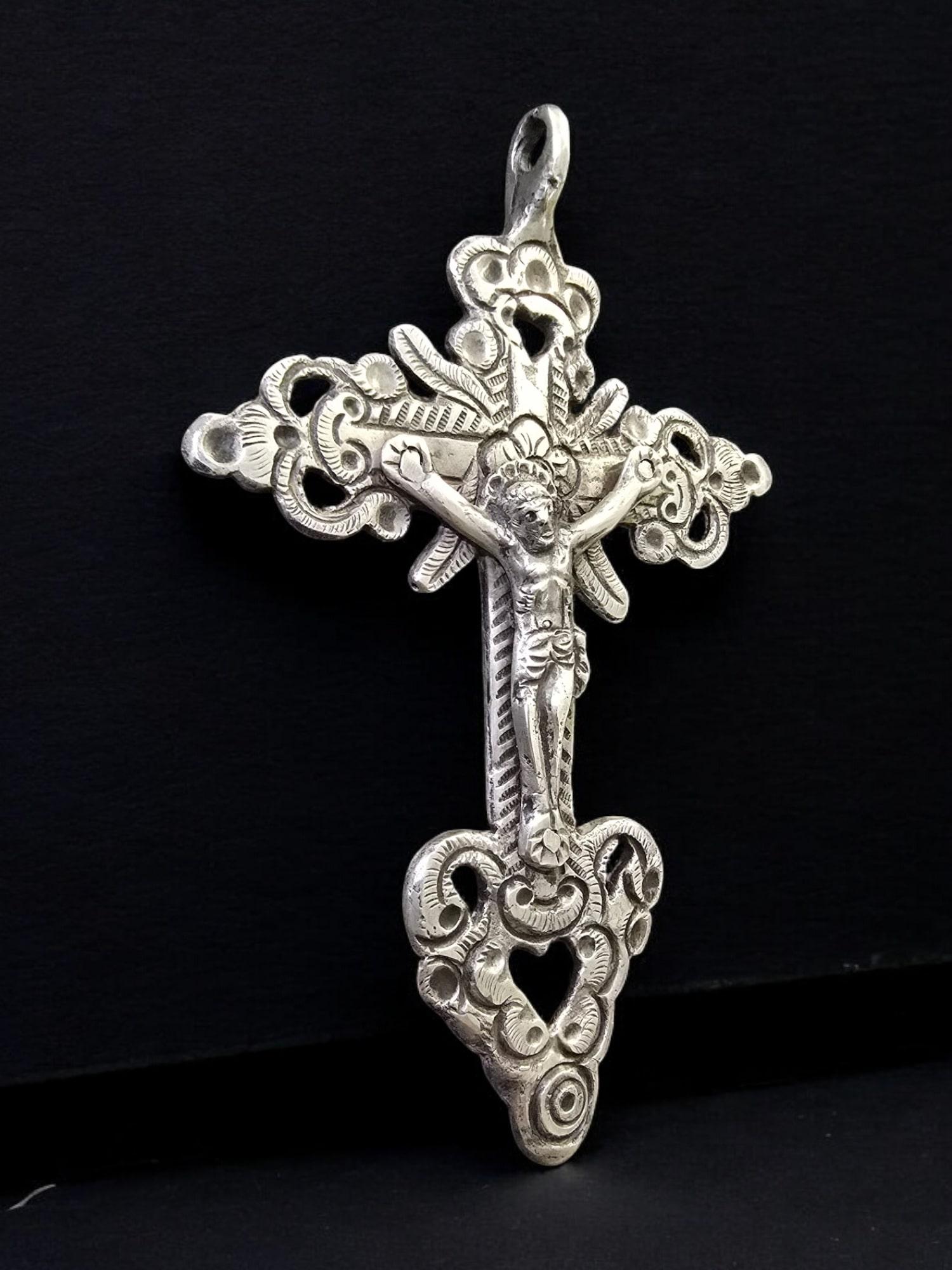 18th-Century Colonial Solid Silver Cross – Peru 6
