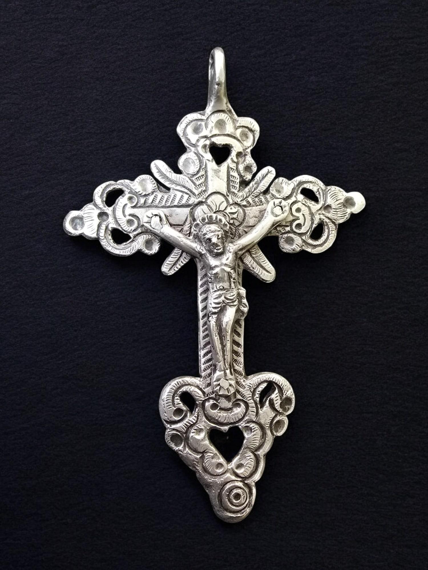 18th-Century Colonial Solid Silver Cross – Peru 8