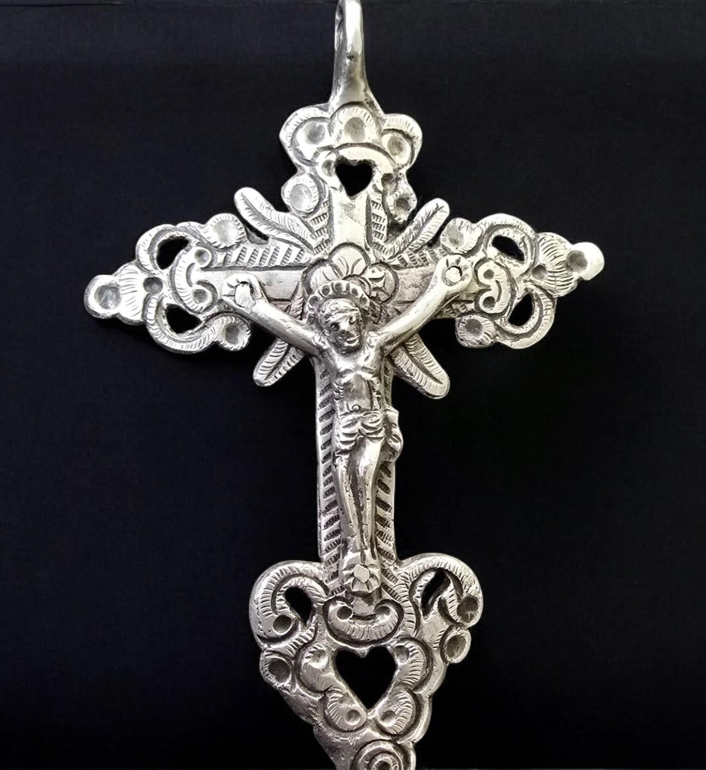 18th-Century Colonial Solid Silver Cross – Peru 2