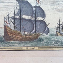 18th Century Color Engraving Print by Pieter F.H. Bruegel, Le Depart