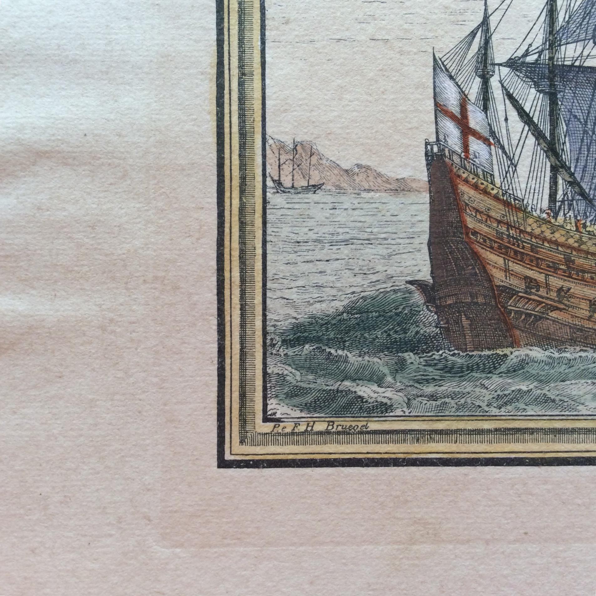 Français Impression en couleur du 18ème siècle de Pieter F.H. Bruegel, Le Depart en vente