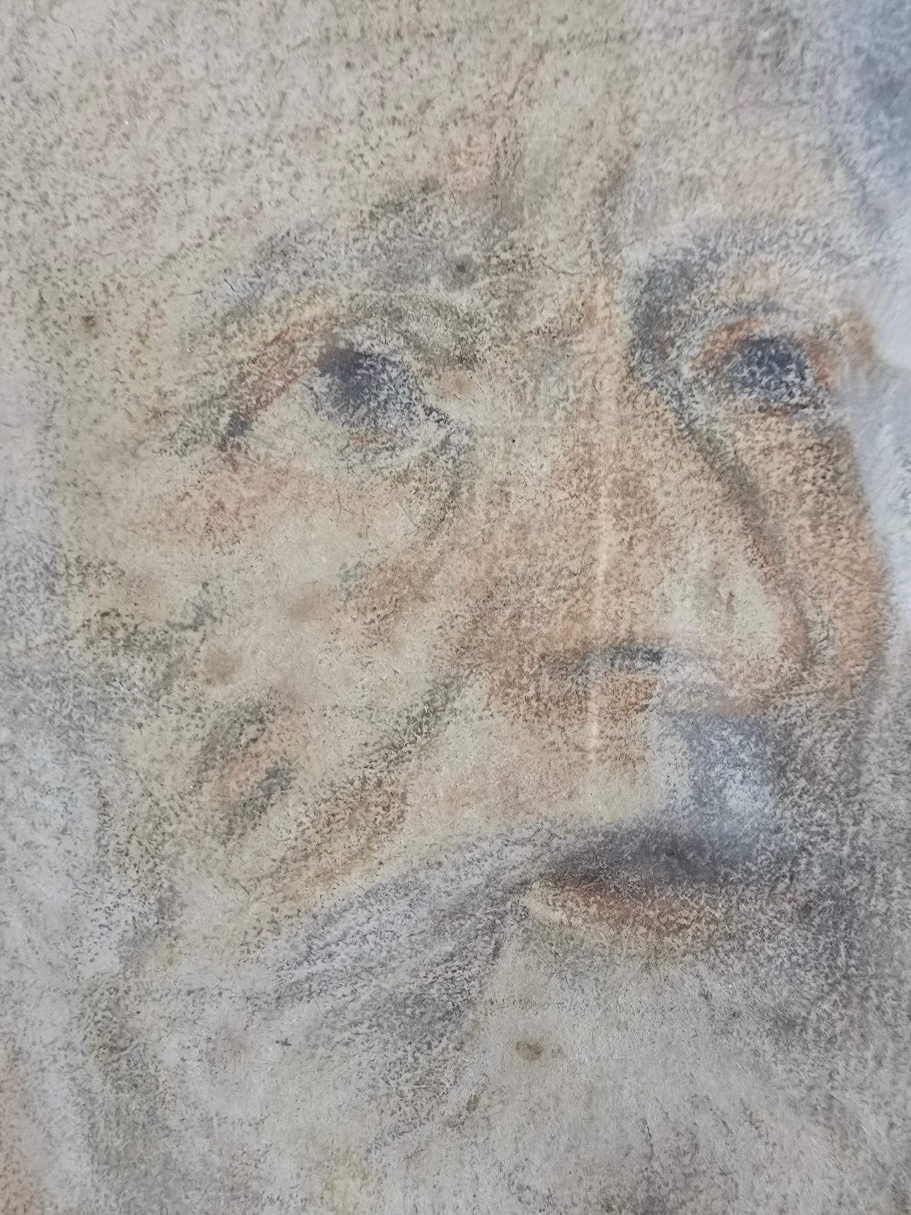 Disegno colorato del XVIII secolo firmato e datato (1783) - Forse San Girolamo in vendita 6