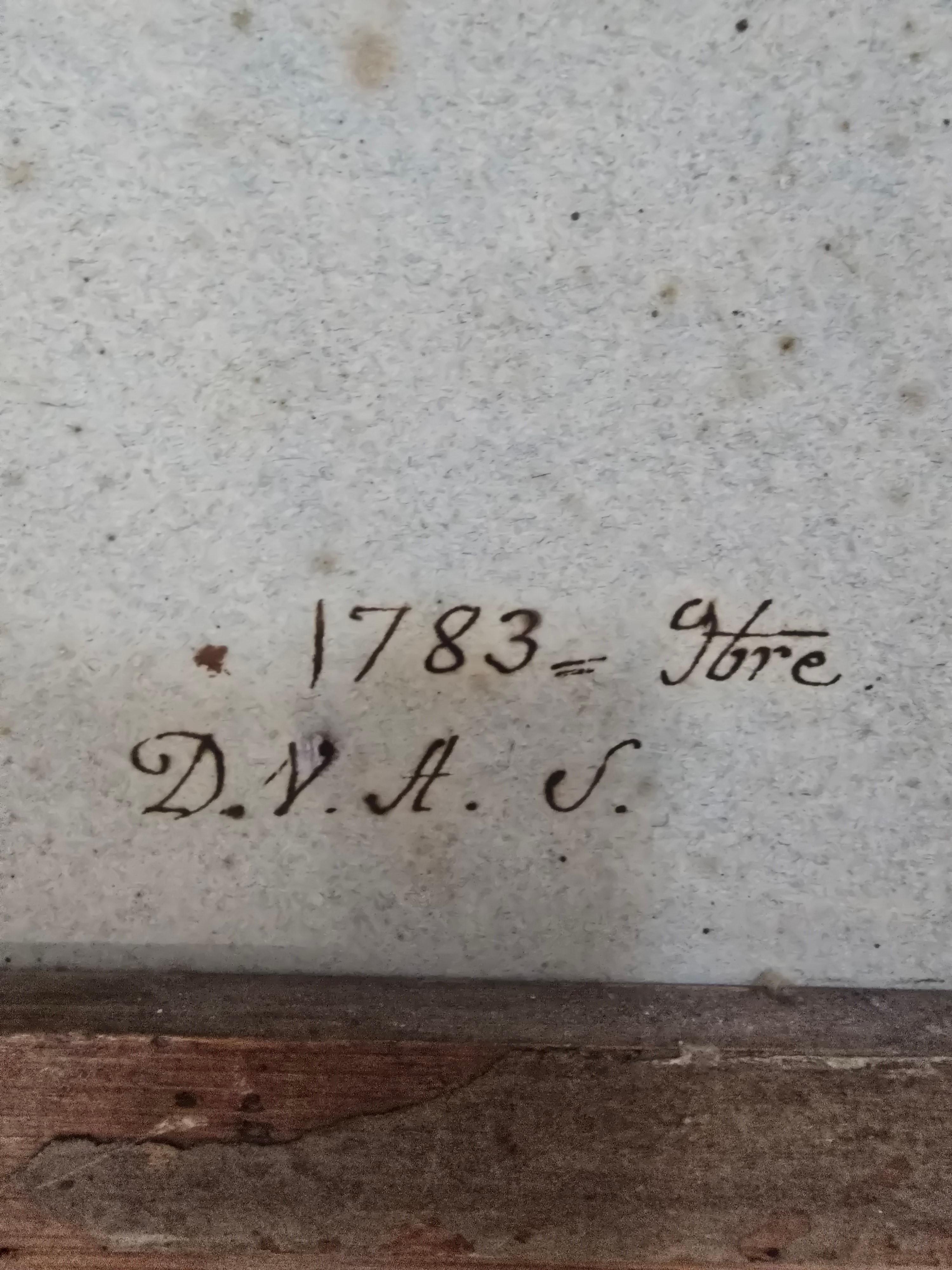 Disegno colorato del XVIII secolo firmato e datato (1783) - Forse San Girolamo in vendita 9