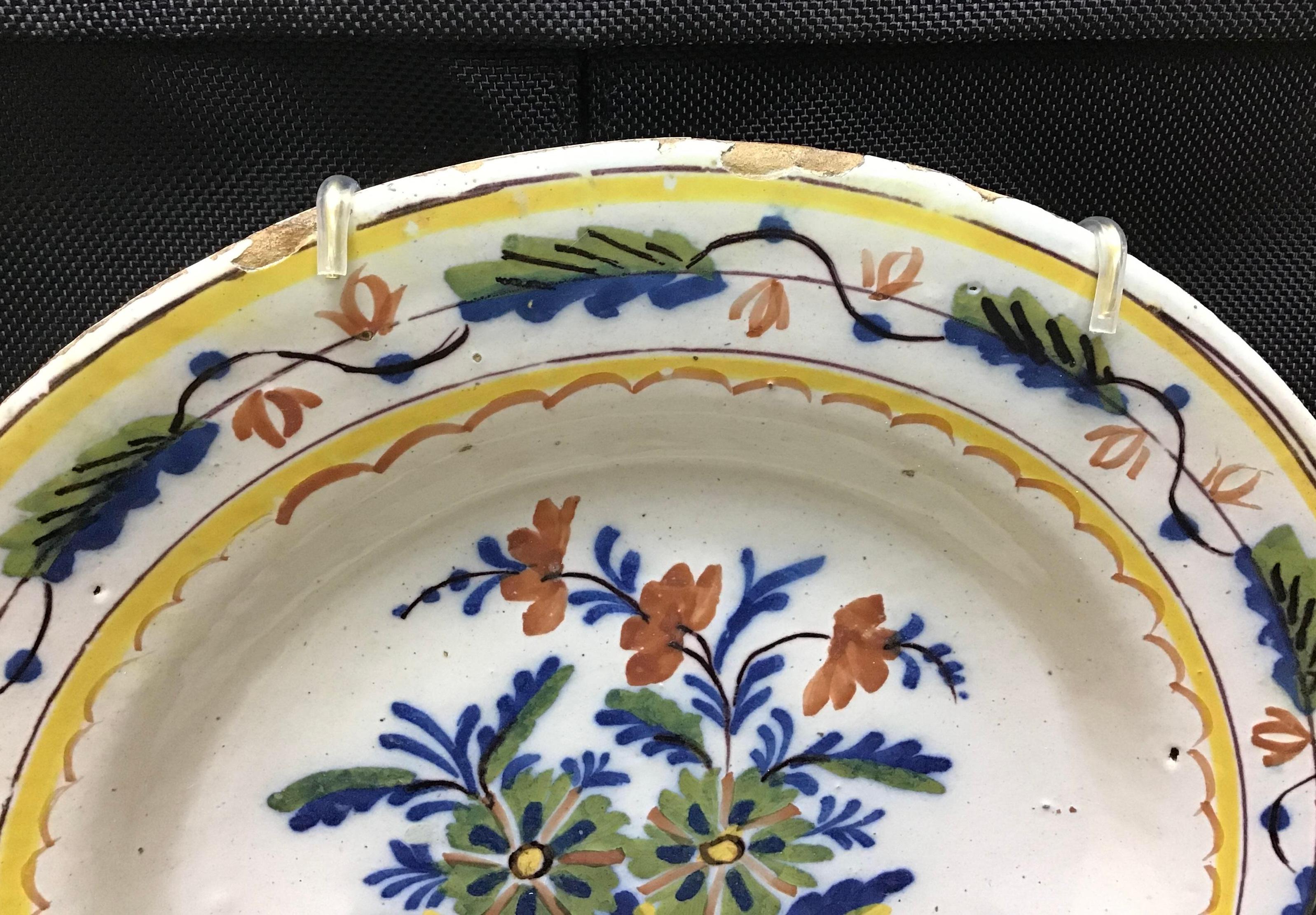 Dutch Colonial 18th Century Colorful Dutch Delft Plate #2