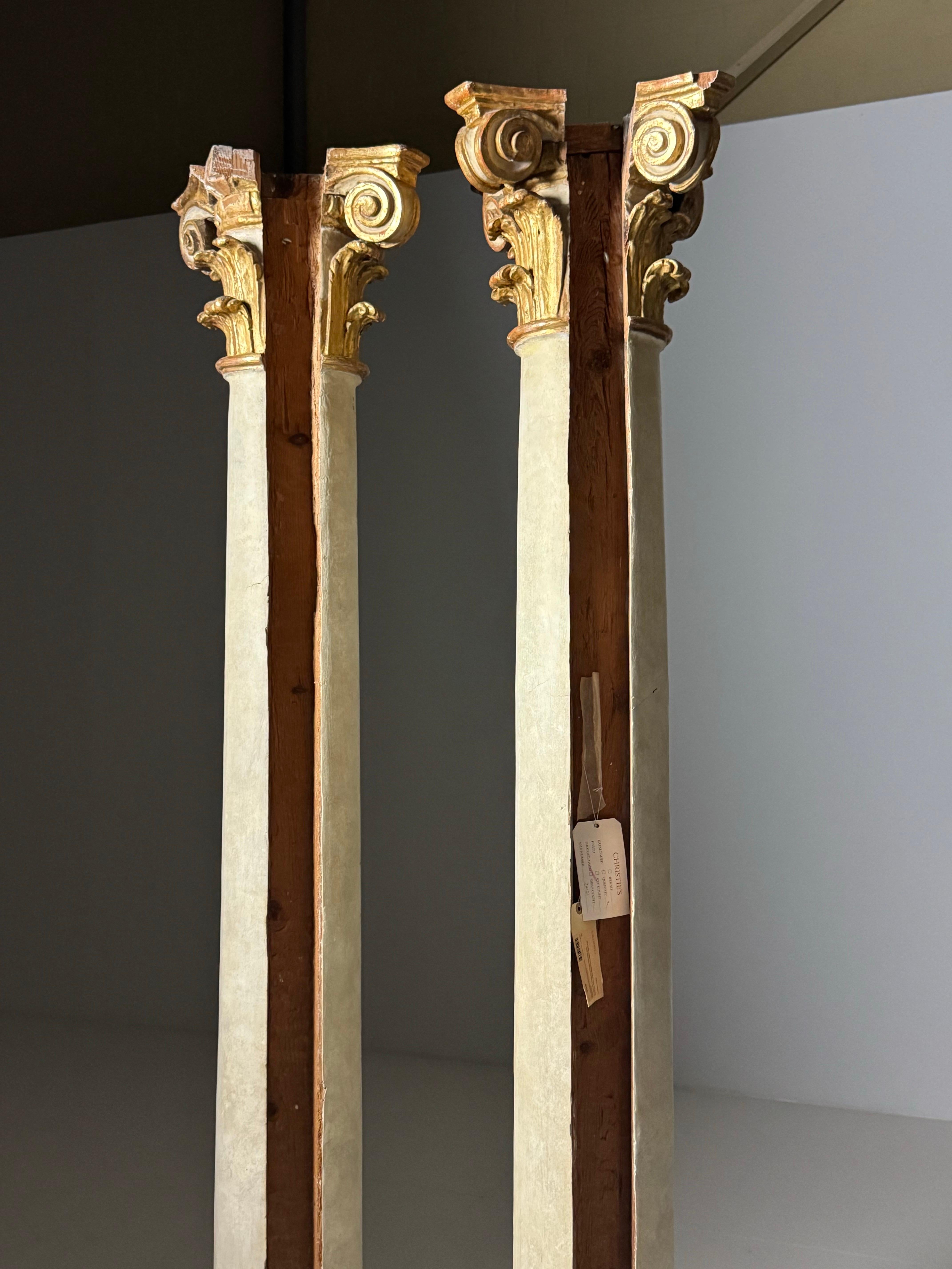 18th century columns with carved giltwood capitals For Sale 12
