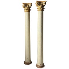 18th century columns with carved giltwood capitals