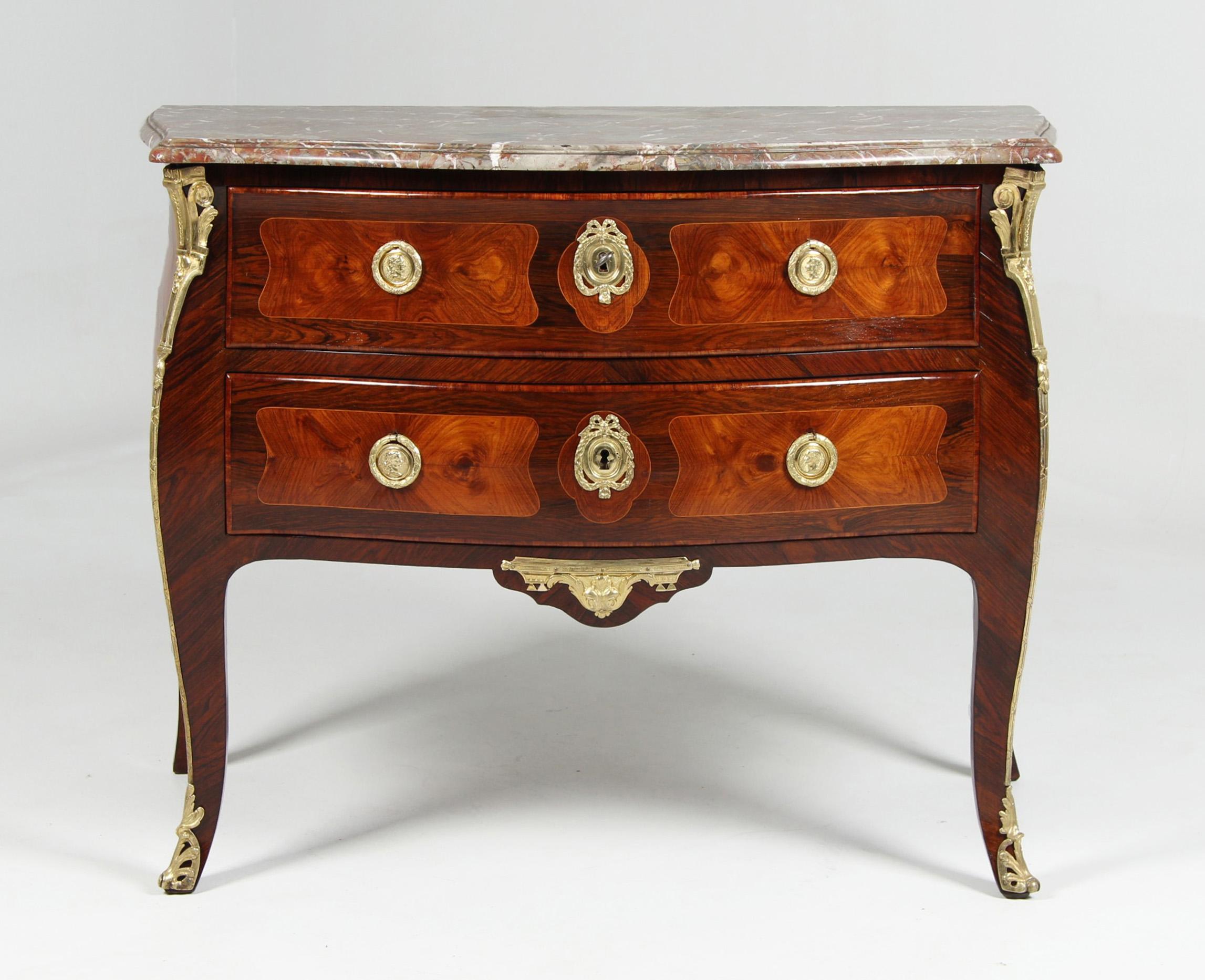 18th Century Commode Sauteuse, Chest of Drawers, Transition - Louis XV - XVI For Sale 3