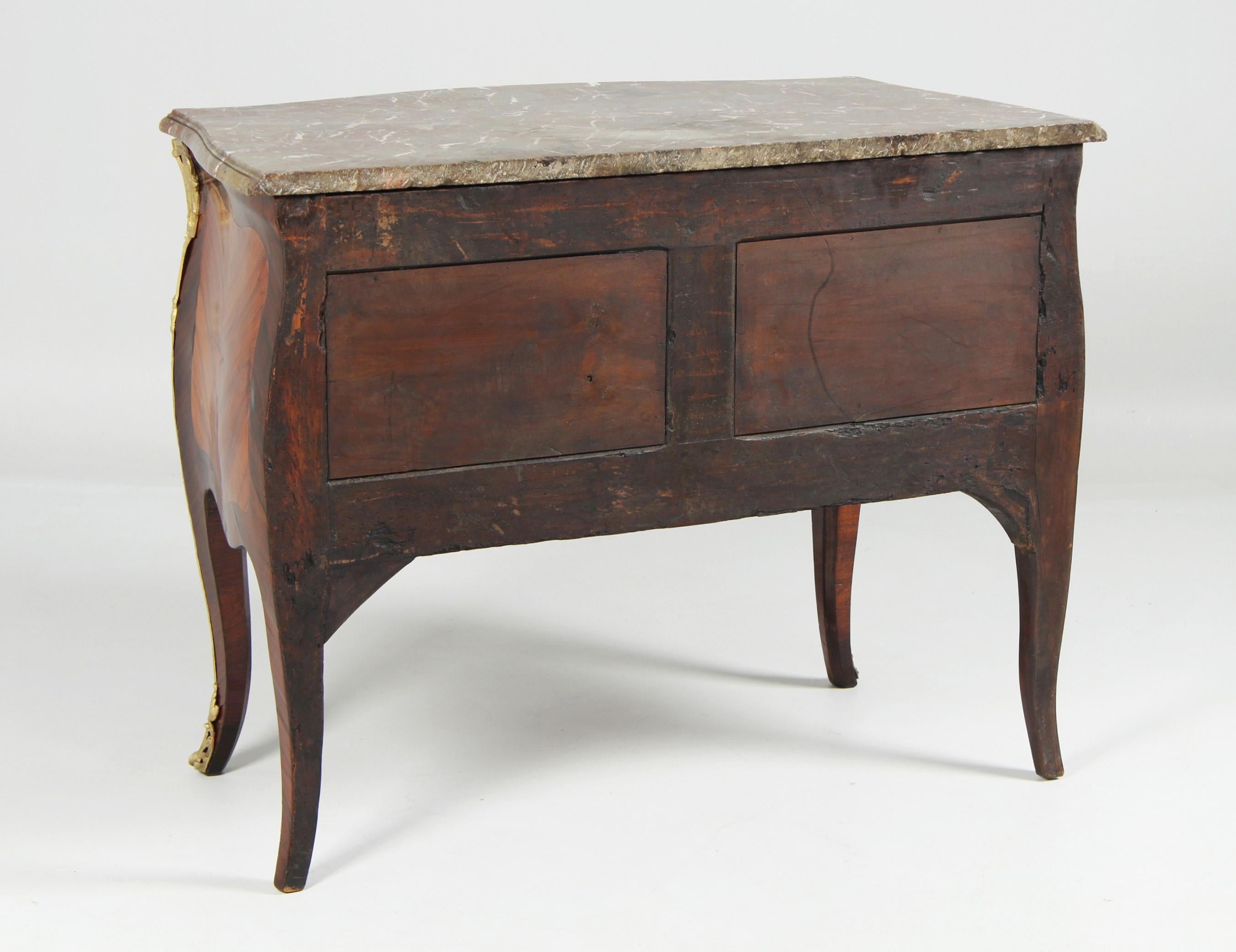 18th Century Commode Sauteuse, Chest of Drawers, Transition - Louis XV - XVI For Sale 7