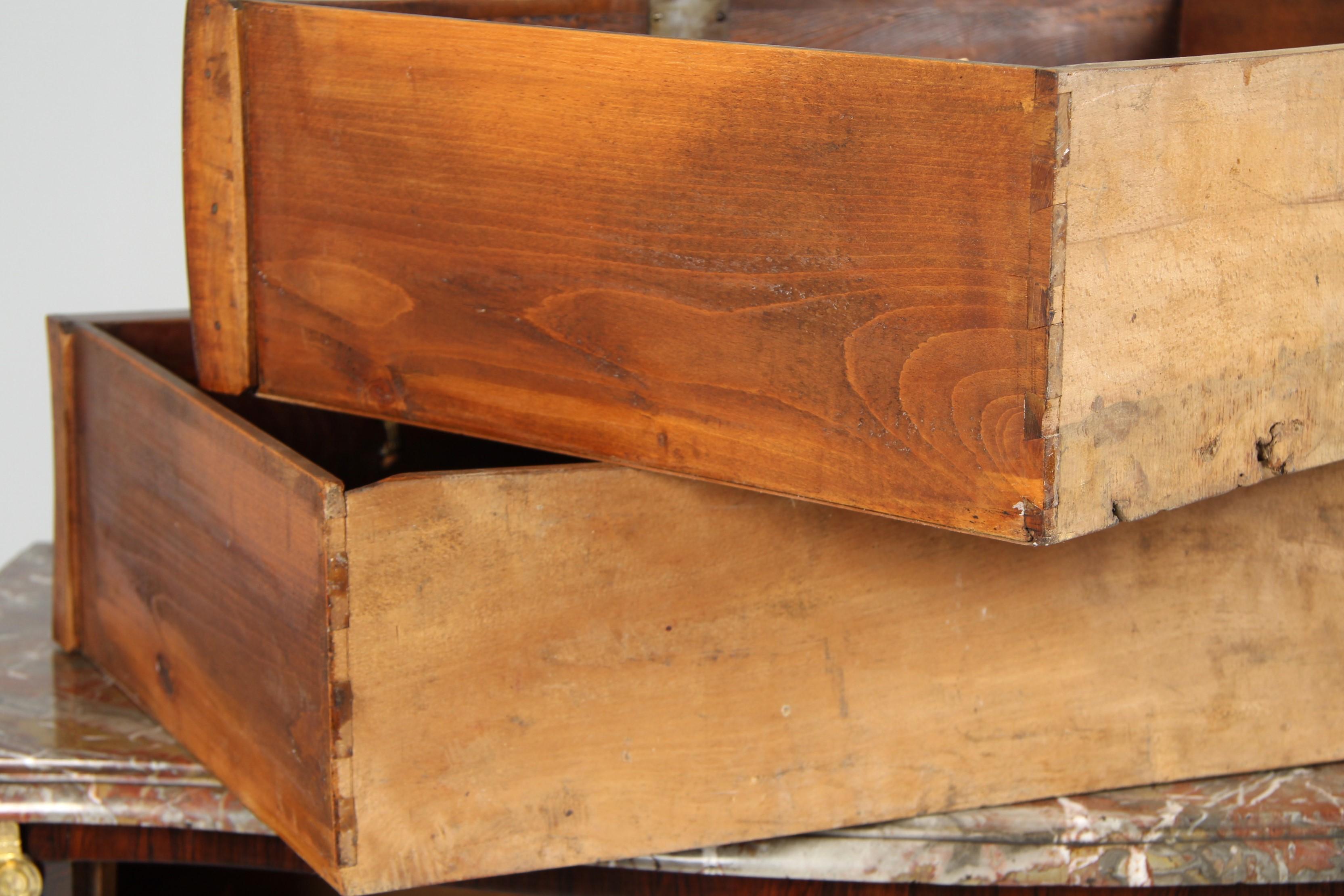 Veneer 18th Century Commode Sauteuse, Chest of Drawers, Transition - Louis XV - XVI For Sale