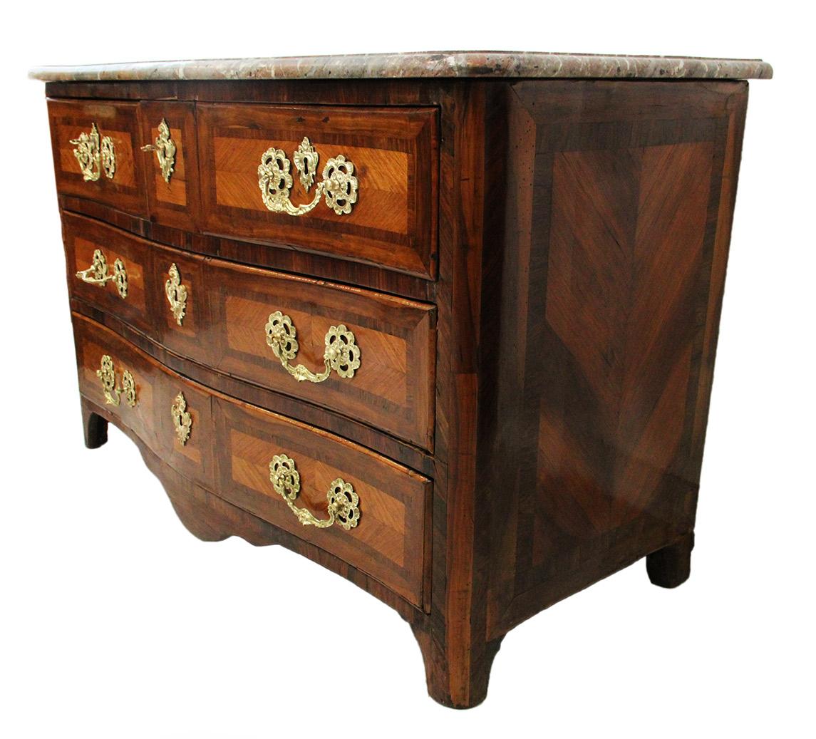 18th Century Commode Stamp Charles Chevallier Marble Top and Bronze Ornaments For Sale 1