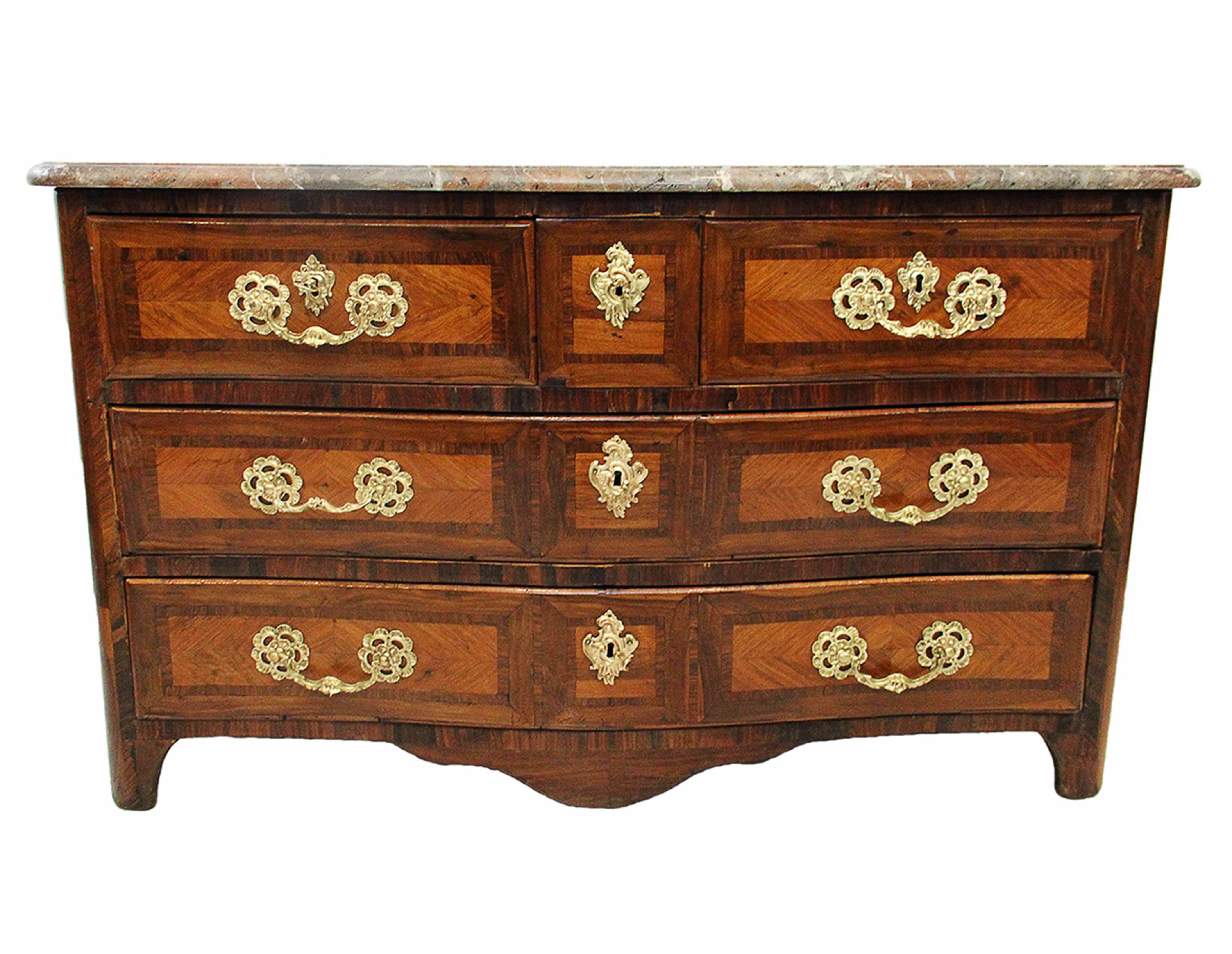 18th Century Commode Stamp Charles Chevallier Marble Top and Bronze Ornaments For Sale 2