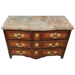 18th Century Commode Stamp Charles Chevallier Marble Top and Bronze Ornaments