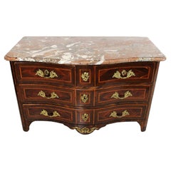 18th Century Commode Stamped Jean Charles Ellaume with Veined Marble Top
