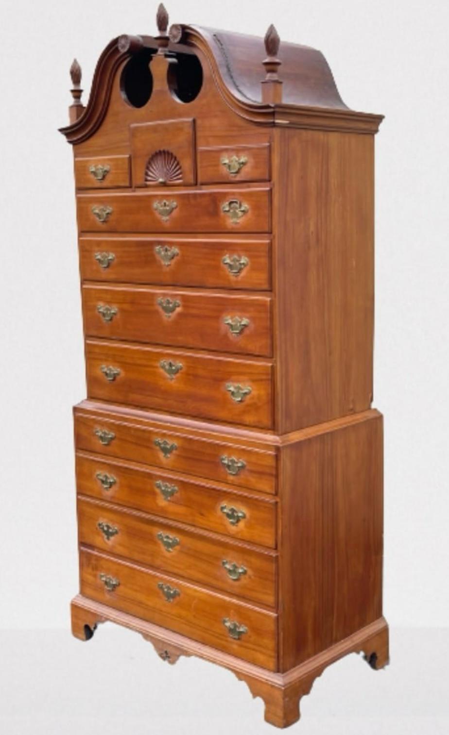 Chippendale 18th Century Connecticut Highboy In Cherry