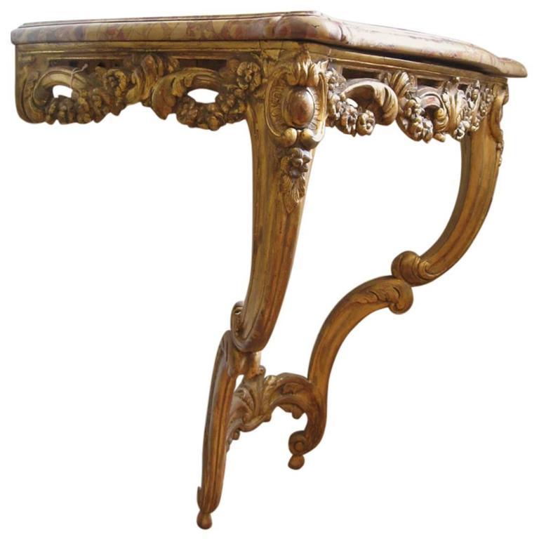 Gilt 18th Century Console, Louis XV Period For Sale