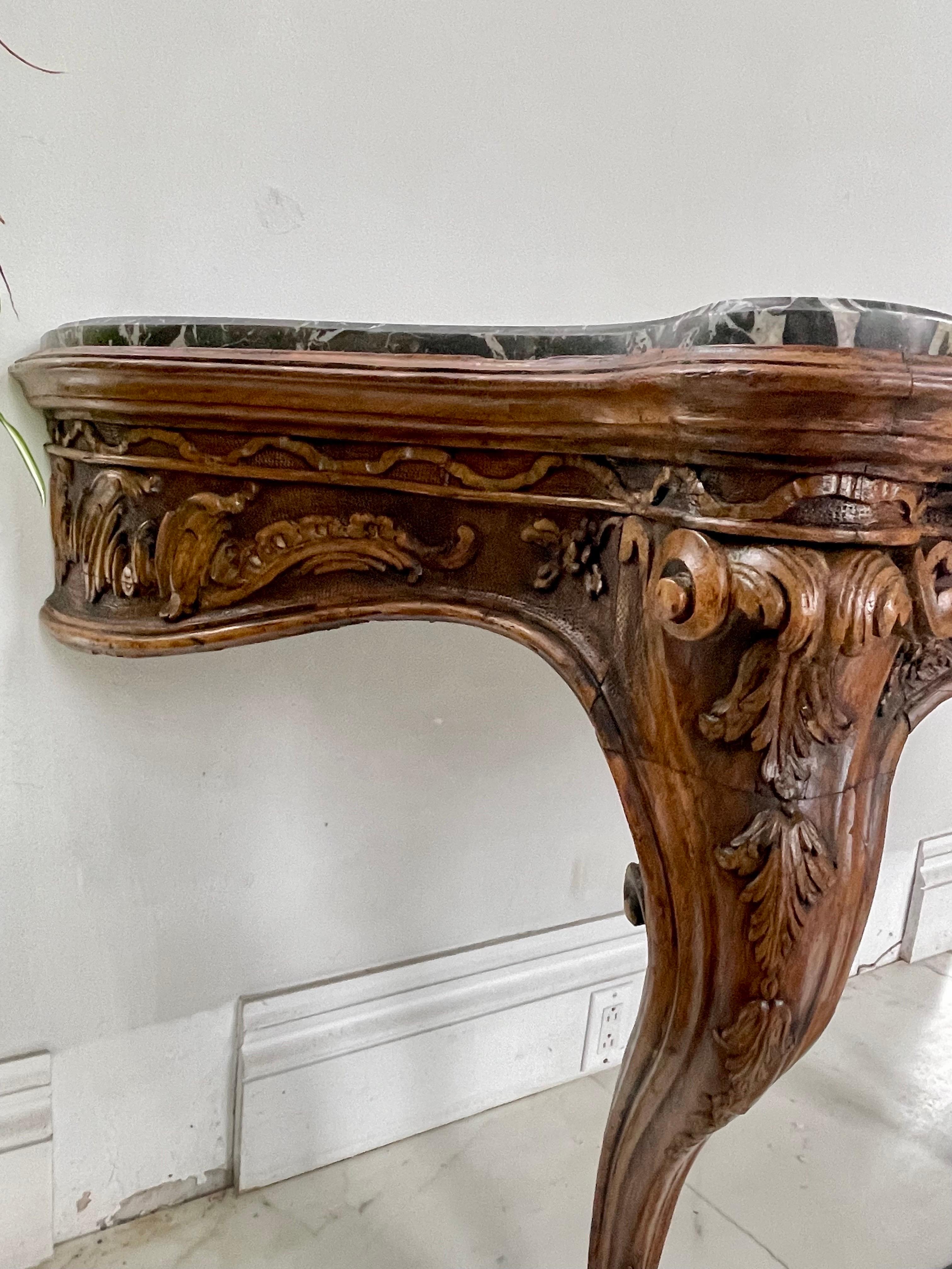 A 18th Century Marble Top Console Table  For Sale 6