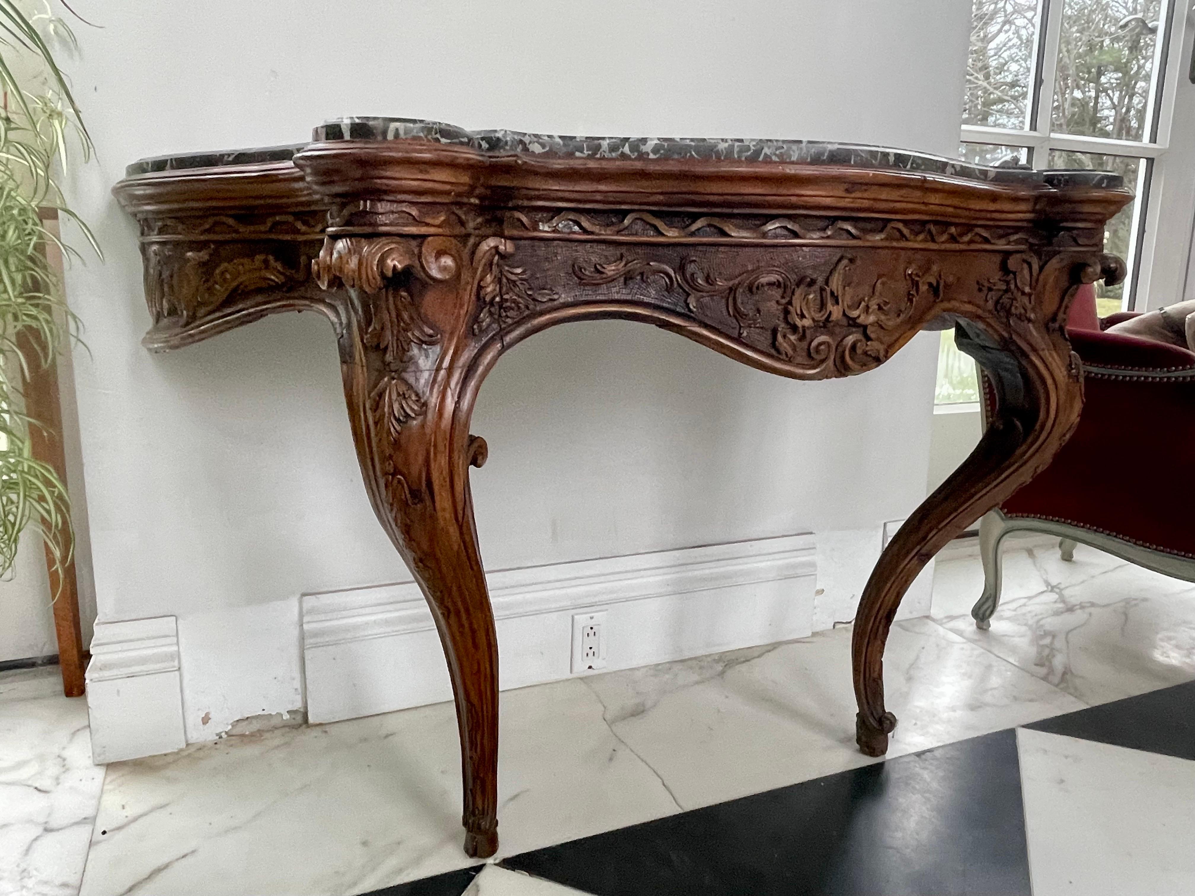 A 18th Century Marble Top Console Table  For Sale 8