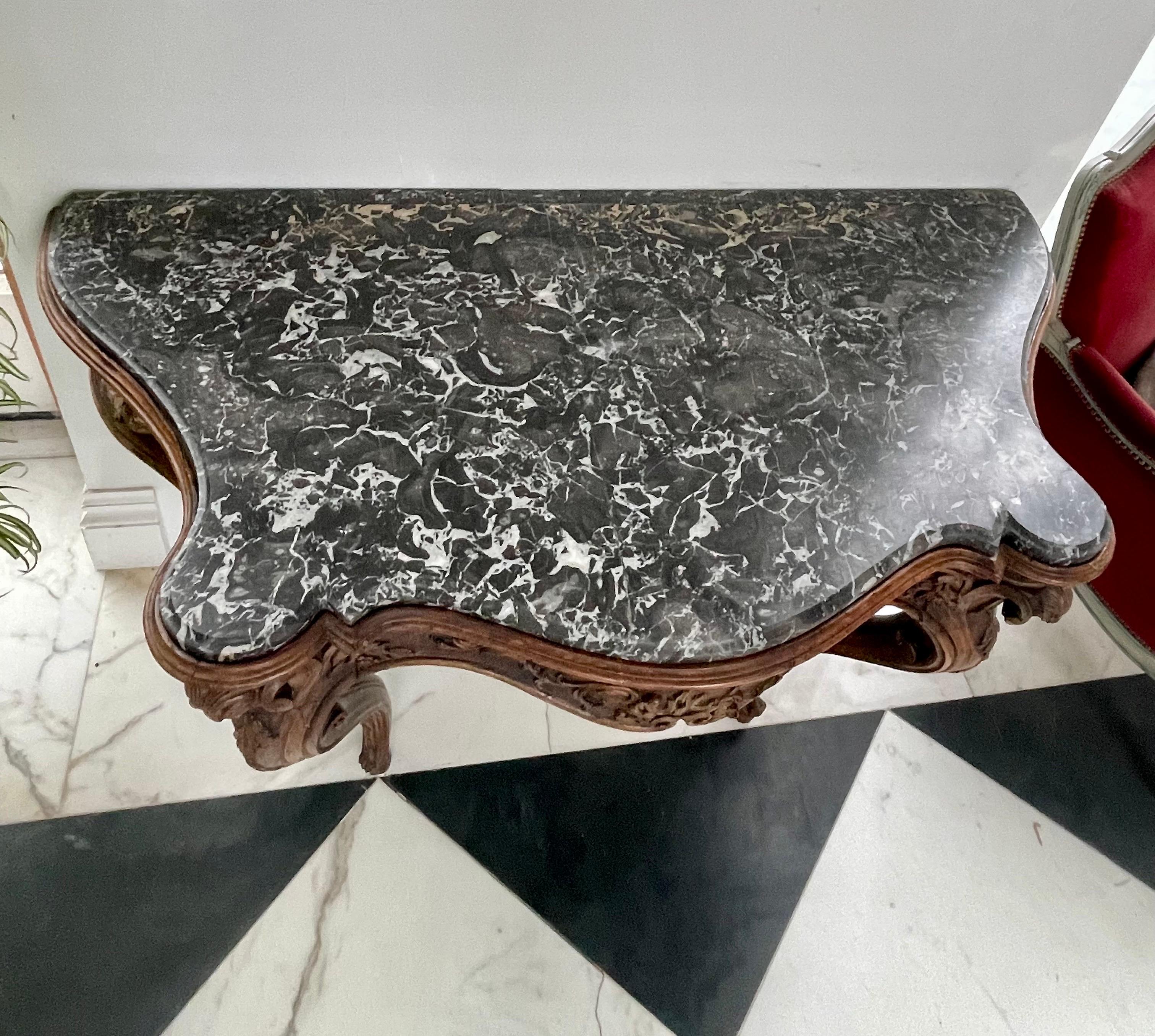Louis XV A 18th Century Marble Top Console Table  For Sale