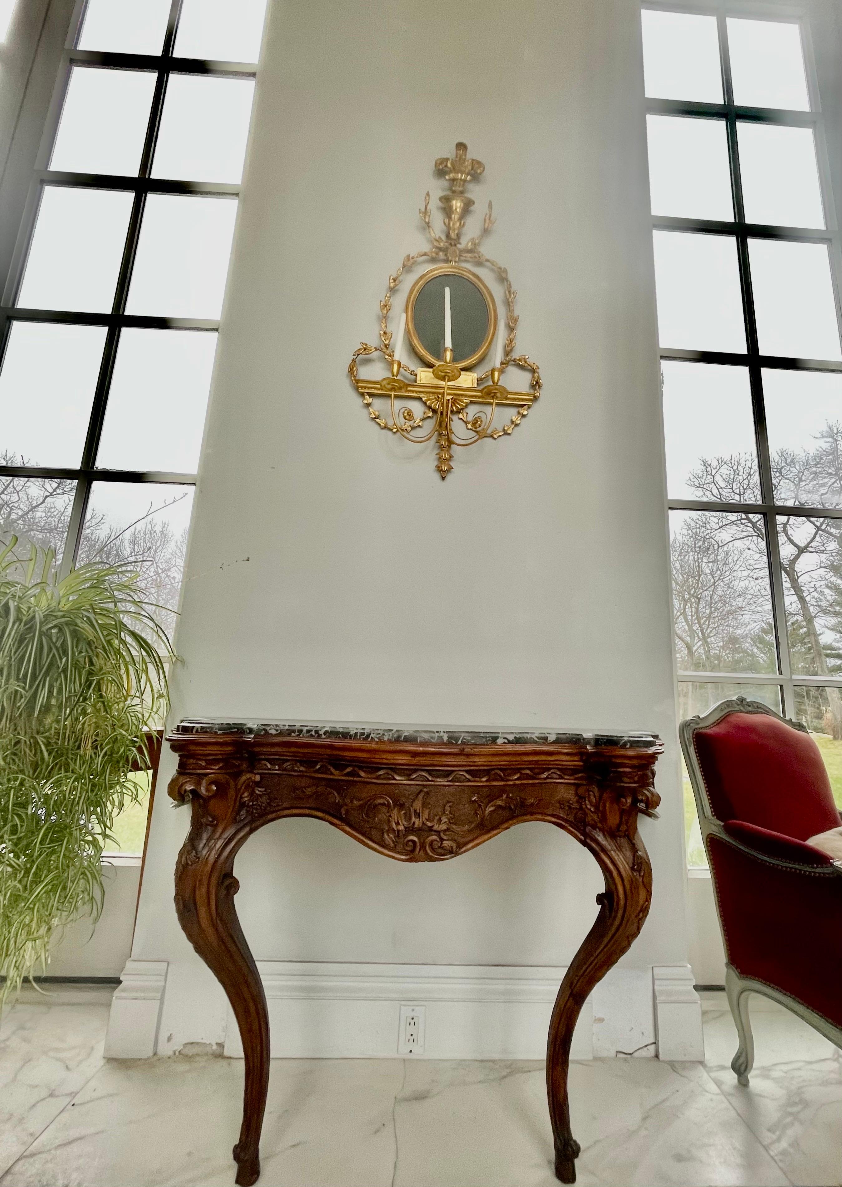 French A 18th Century Marble Top Console Table  For Sale