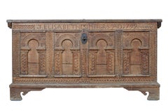 18th Century Continental Carved Oak Coffer