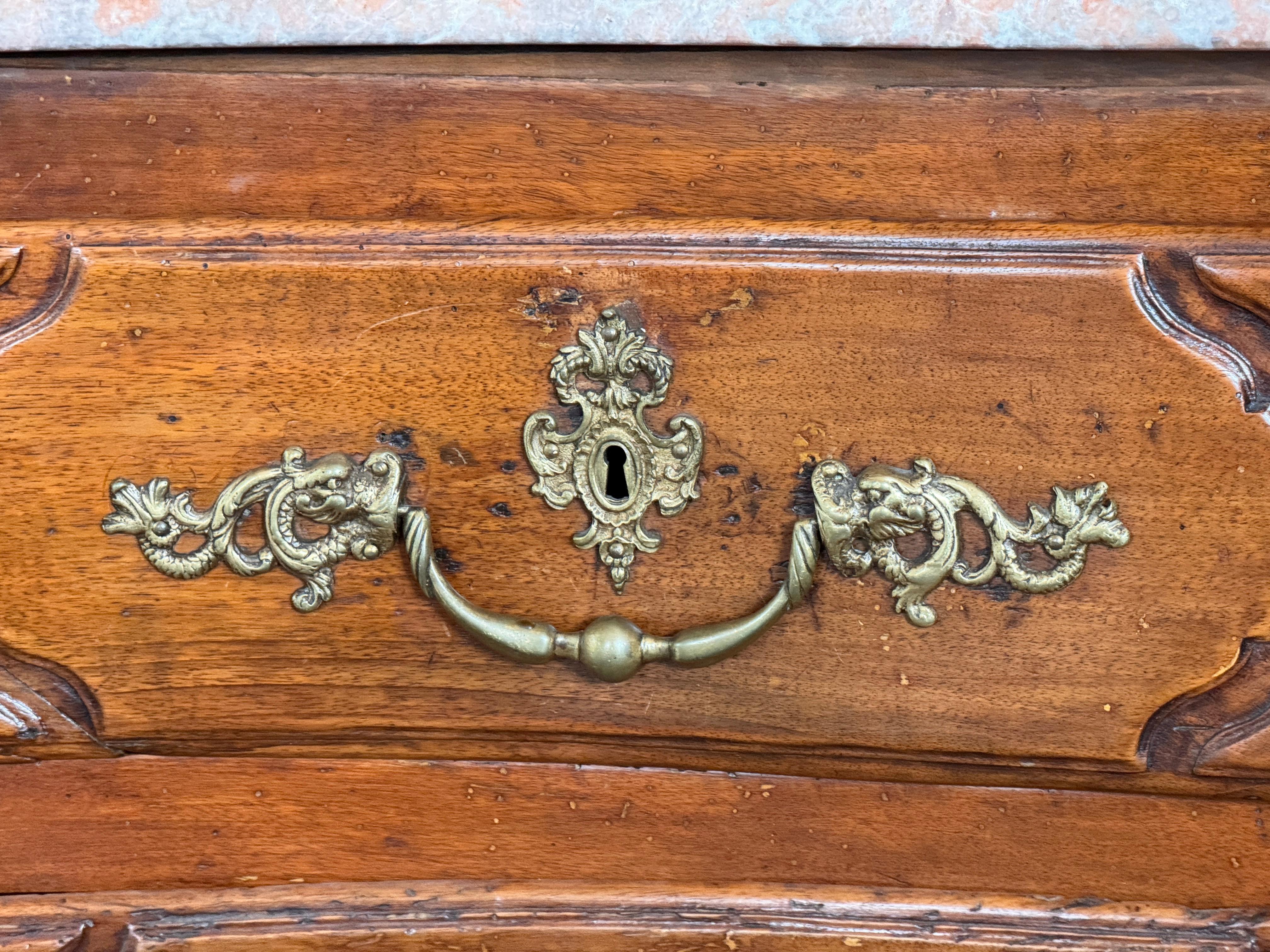 18th Century Continental Commode With Marble Top For Sale 7