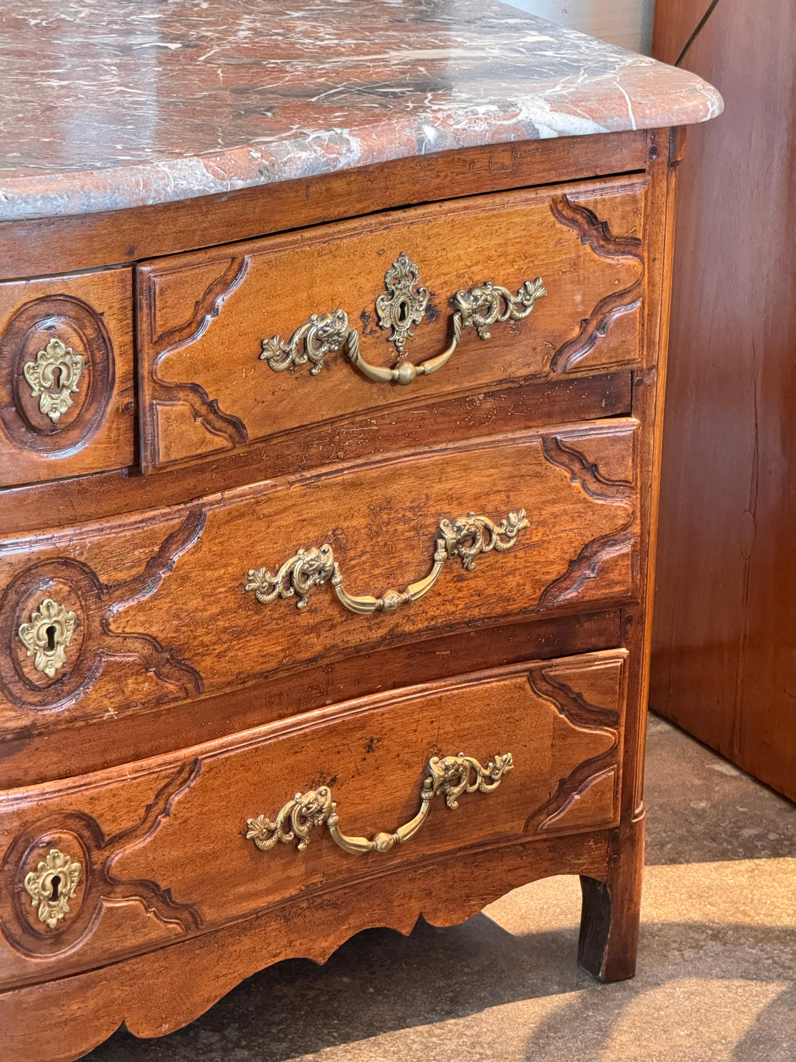 18th Century Continental Commode With Marble Top In Good Condition For Sale In Charlottesville, VA