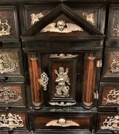 18th Century Continental Ebonized Trinket Cabinet
