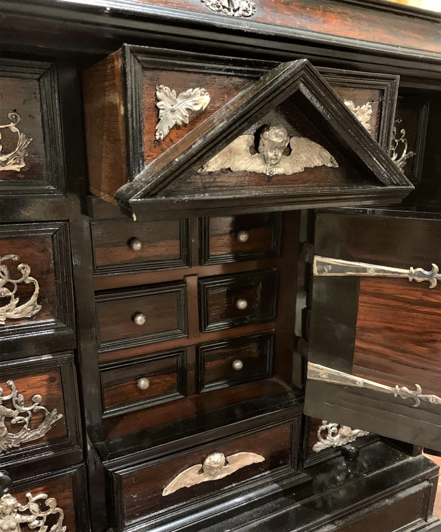 Italian 18th Century Continental Ebonized Trinket Cabinet