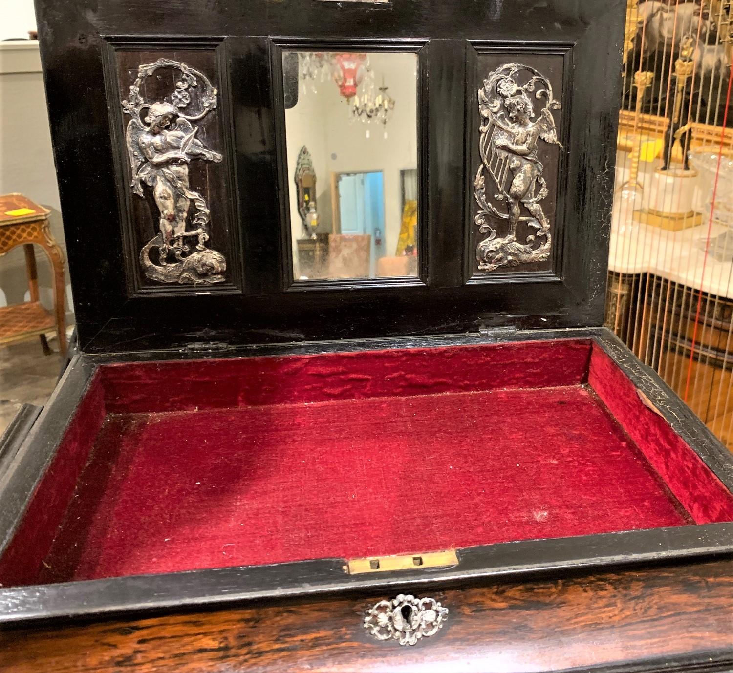 18th Century Continental Ebonized Trinket Cabinet 1