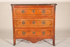 18th Century Continental Fruitwood Chest of Drawers with Marble Top