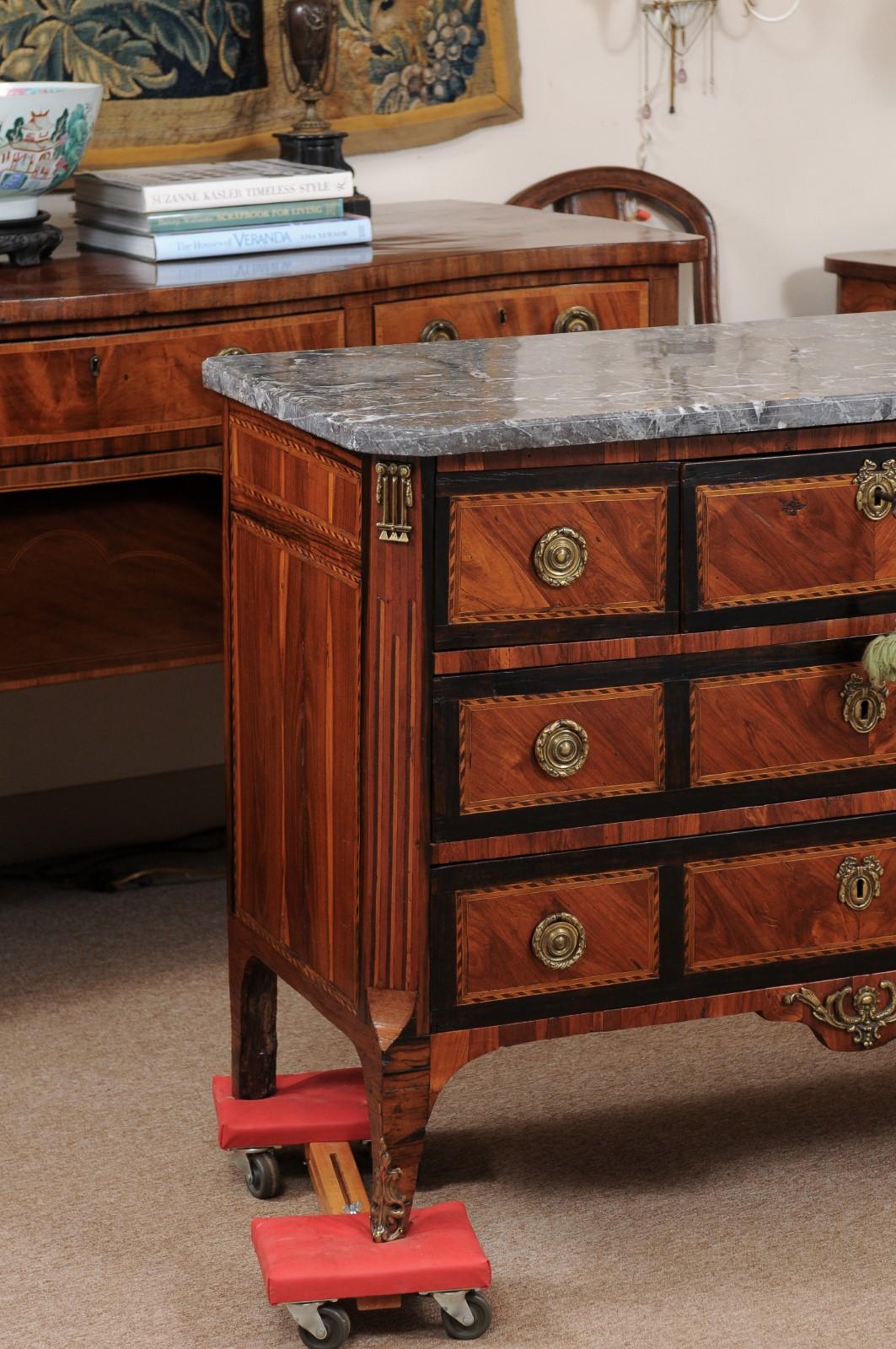 18th Century and Earlier 18th Century Continental Inlaid Commode For Sale