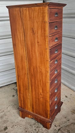18th Century Continental Mahogany Ten-Drawers Tall Lingery Chest of Drawers