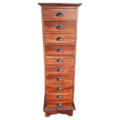 18th Century Continental Mahogany Ten-Drawers Tall Lingery Chest of Drawers