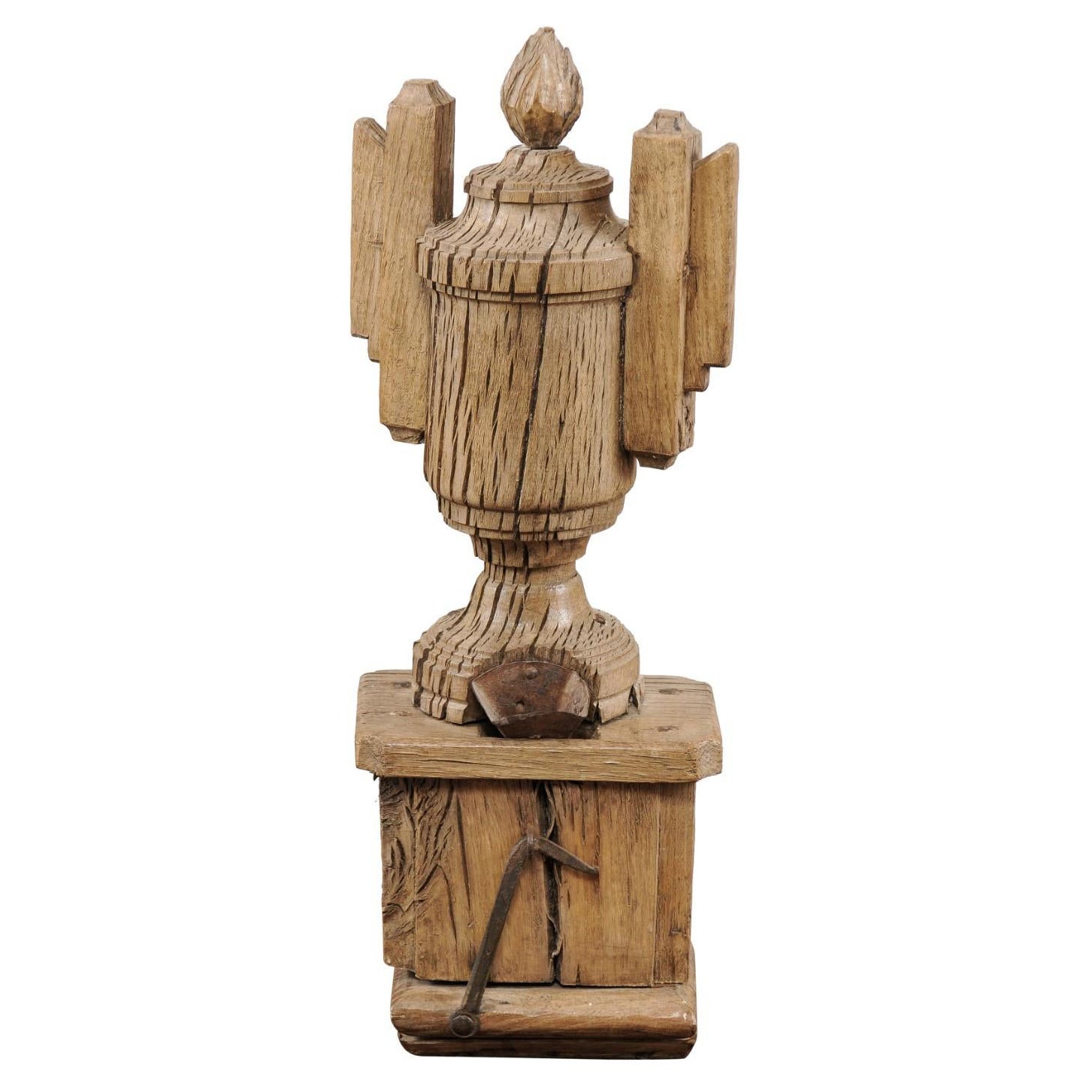 18th Century Continental Money Box with Urn & Flame Motif