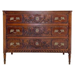 18th Century Continental Neoclassical Walnut Commode