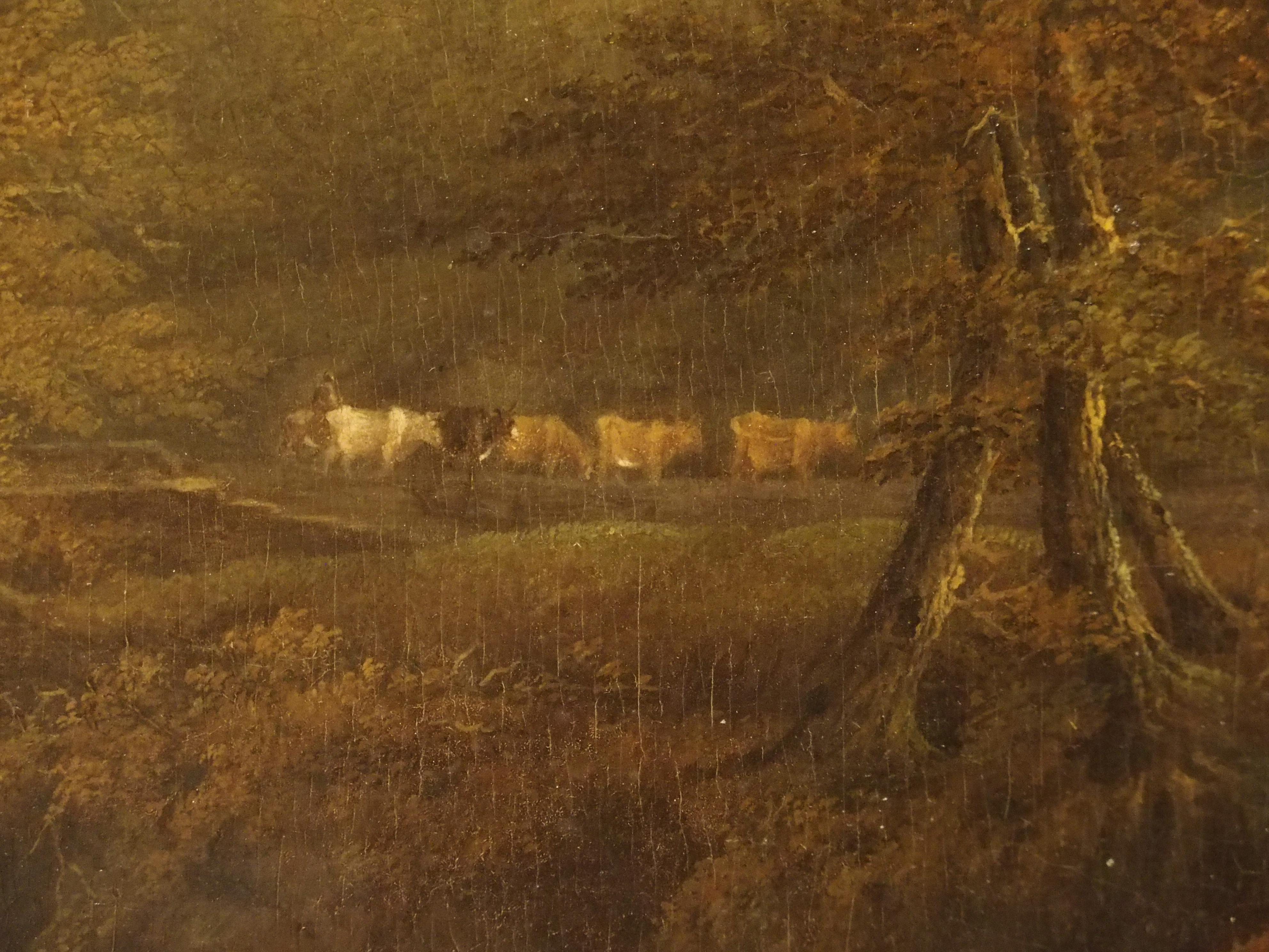 18th Century Continental Oil on Board Landscape Painting 4