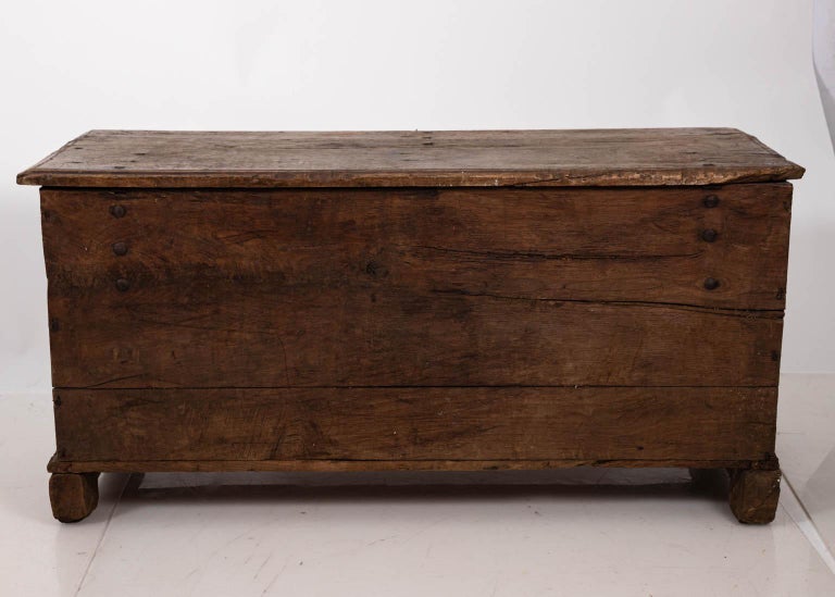 18th Century Continental Style Oakwood Blanket Chest For Sale at 1stDibs